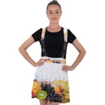 Variety Of Fruit Water Berry Food Splash Kiwi Grape Velvet Suspender Skater Skirt