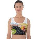 Variety Of Fruit Water Berry Food Splash Kiwi Grape Velvet Crop Top