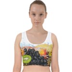 Variety Of Fruit Water Berry Food Splash Kiwi Grape Velvet Racer Back Crop Top