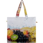 Variety Of Fruit Water Berry Food Splash Kiwi Grape Canvas Travel Bag