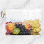 Variety Of Fruit Water Berry Food Splash Kiwi Grape Canvas Cosmetic Bag (XL)