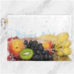 Variety Of Fruit Water Berry Food Splash Kiwi Grape Canvas Cosmetic Bag (XXL)