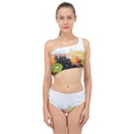 Variety Of Fruit Water Berry Food Splash Kiwi Grape Spliced Up Two Piece Swimsuit