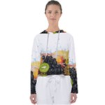 Variety Of Fruit Water Berry Food Splash Kiwi Grape Women s Slouchy Sweat