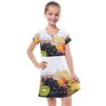 Variety Of Fruit Water Berry Food Splash Kiwi Grape Kids  Cross Web Dress