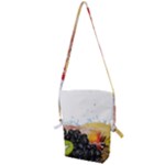 Variety Of Fruit Water Berry Food Splash Kiwi Grape Folding Shoulder Bag