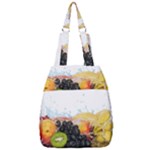 Variety Of Fruit Water Berry Food Splash Kiwi Grape Center Zip Backpack