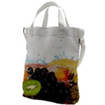 Variety Of Fruit Water Berry Food Splash Kiwi Grape Canvas Messenger Bag