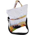 Variety Of Fruit Water Berry Food Splash Kiwi Grape Fold Over Handle Tote Bag