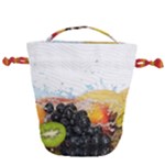 Variety Of Fruit Water Berry Food Splash Kiwi Grape Drawstring Bucket Bag