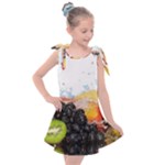 Variety Of Fruit Water Berry Food Splash Kiwi Grape Kids  Tie Up Tunic Dress