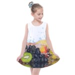 Variety Of Fruit Water Berry Food Splash Kiwi Grape Kids  Summer Dress