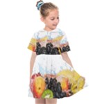Variety Of Fruit Water Berry Food Splash Kiwi Grape Kids  Sailor Dress