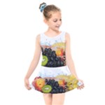 Variety Of Fruit Water Berry Food Splash Kiwi Grape Kids  Skater Dress Swimsuit