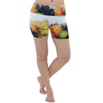 Variety Of Fruit Water Berry Food Splash Kiwi Grape Lightweight Velour Yoga Shorts