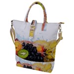 Variety Of Fruit Water Berry Food Splash Kiwi Grape Buckle Top Tote Bag