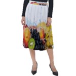 Variety Of Fruit Water Berry Food Splash Kiwi Grape Classic Velour Midi Skirt 