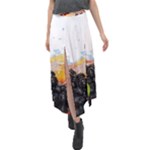 Variety Of Fruit Water Berry Food Splash Kiwi Grape Velour Split Maxi Skirt