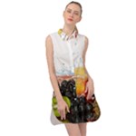 Variety Of Fruit Water Berry Food Splash Kiwi Grape Sleeveless Shirt Dress