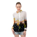 Variety Of Fruit Water Berry Food Splash Kiwi Grape Long Sleeve Chiffon Shirt