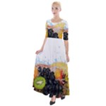 Variety Of Fruit Water Berry Food Splash Kiwi Grape Half Sleeves Maxi Dress