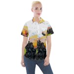 Variety Of Fruit Water Berry Food Splash Kiwi Grape Women s Short Sleeve Pocket Shirt