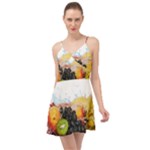 Variety Of Fruit Water Berry Food Splash Kiwi Grape Summer Time Chiffon Dress