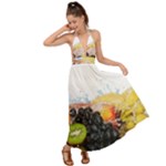 Variety Of Fruit Water Berry Food Splash Kiwi Grape Backless Maxi Beach Dress