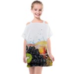 Variety Of Fruit Water Berry Food Splash Kiwi Grape Kids  One Piece Chiffon Dress