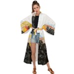 Variety Of Fruit Water Berry Food Splash Kiwi Grape Maxi Kimono