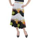 Variety Of Fruit Water Berry Food Splash Kiwi Grape Midi Mermaid Skirt