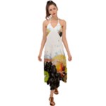 Variety Of Fruit Water Berry Food Splash Kiwi Grape Halter Tie Back Dress 