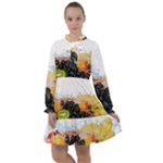 Variety Of Fruit Water Berry Food Splash Kiwi Grape All Frills Chiffon Dress