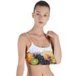 Variety Of Fruit Water Berry Food Splash Kiwi Grape Layered Top Bikini Top 