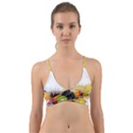 Variety Of Fruit Water Berry Food Splash Kiwi Grape Wrap Around Bikini Top