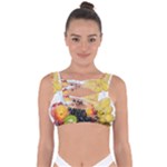 Variety Of Fruit Water Berry Food Splash Kiwi Grape Bandaged Up Bikini Top