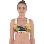 Variety Of Fruit Water Berry Food Splash Kiwi Grape Cross Back Hipster Bikini Top 