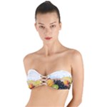 Variety Of Fruit Water Berry Food Splash Kiwi Grape Twist Bandeau Bikini Top