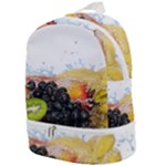 Variety Of Fruit Water Berry Food Splash Kiwi Grape Zip Bottom Backpack