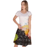 Variety Of Fruit Water Berry Food Splash Kiwi Grape Classic Short Sleeve Dress