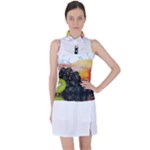 Variety Of Fruit Water Berry Food Splash Kiwi Grape Women s Sleeveless Polo Tee