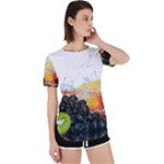 Variety Of Fruit Water Berry Food Splash Kiwi Grape Perpetual Short Sleeve T-Shirt