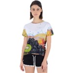 Variety Of Fruit Water Berry Food Splash Kiwi Grape Open Back Sport Tee