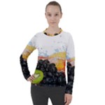 Variety Of Fruit Water Berry Food Splash Kiwi Grape Women s Pique Long Sleeve Tee