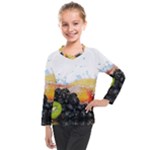 Variety Of Fruit Water Berry Food Splash Kiwi Grape Kids  Long Mesh Tee