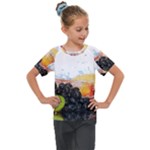 Variety Of Fruit Water Berry Food Splash Kiwi Grape Kids  Mesh Piece Tee