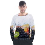 Variety Of Fruit Water Berry Food Splash Kiwi Grape Men s Long Sleeve Raglan Tee