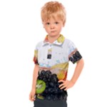 Variety Of Fruit Water Berry Food Splash Kiwi Grape Kids  Polo Tee