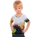 Variety Of Fruit Water Berry Food Splash Kiwi Grape Kids  Sports Tee