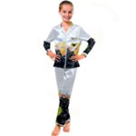 Variety Of Fruit Water Berry Food Splash Kiwi Grape Kids  Satin Long Sleeve Pajamas Set